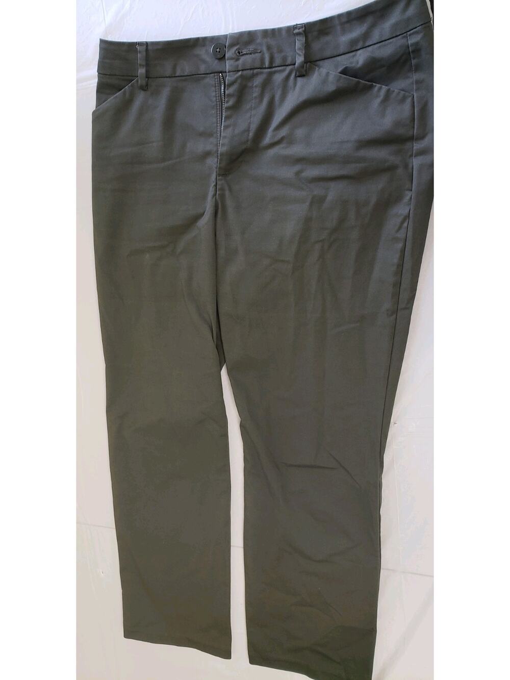 lee Water-Repellent Technical Stretch-Waist Slim Fit Pants Size 10 gray